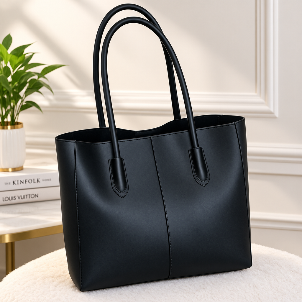 Elegant Black Tote Bag for Women 🖤 | Stylish Handbag with Matching Pouch | Premium Look