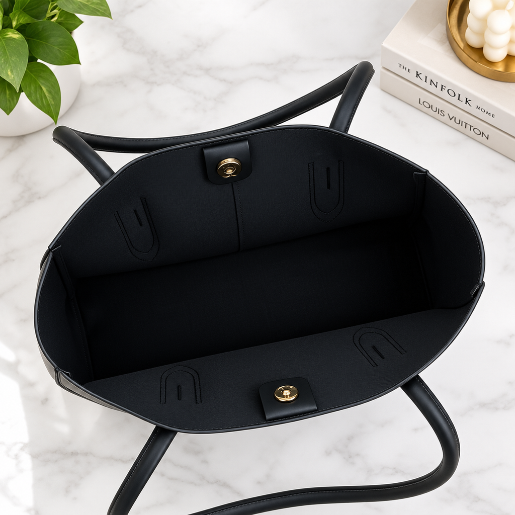 Elegant Black Tote Bag for Women 🖤 | Stylish Handbag with Matching Pouch | Premium Look