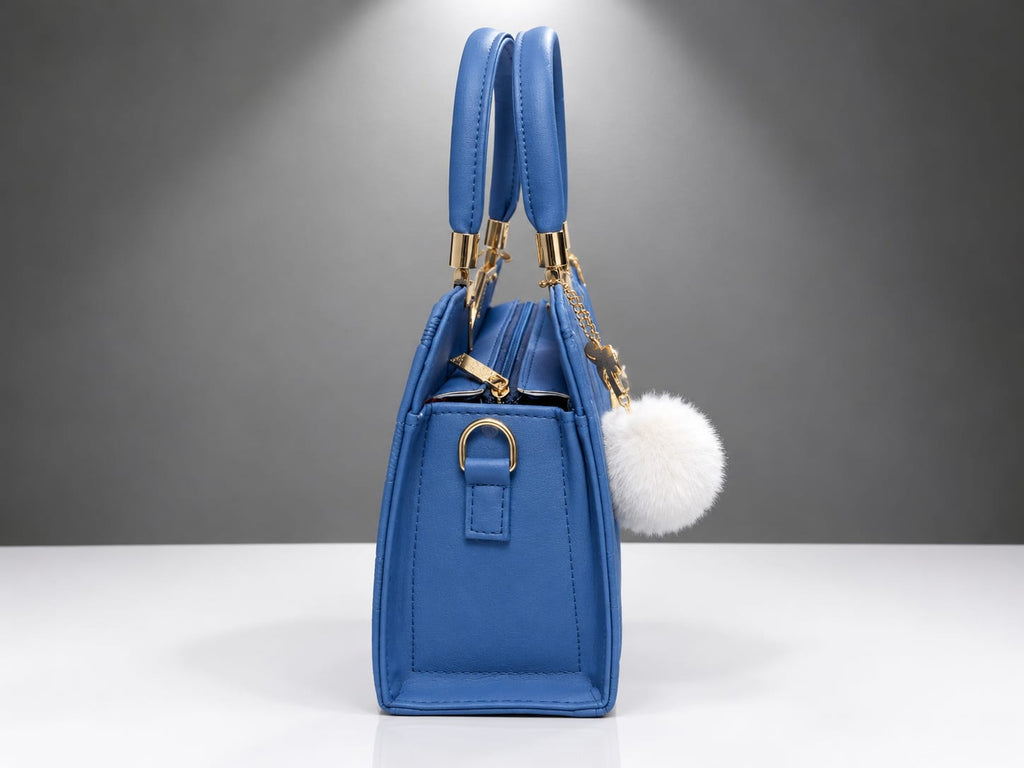 Women’s Blue Rexine Handbag – Stylish Faux Shoulder Bag