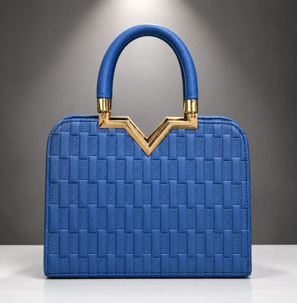 Women’s Blue Rexine Handbag – Stylish Faux Shoulder Bag