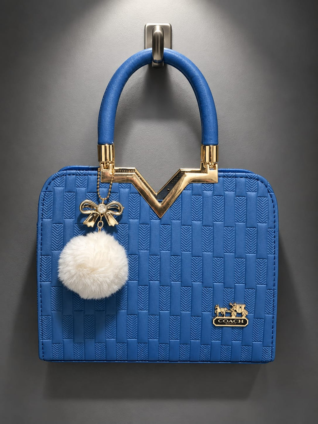 Women’s Blue Rexine Handbag – Stylish Faux Shoulder Bag