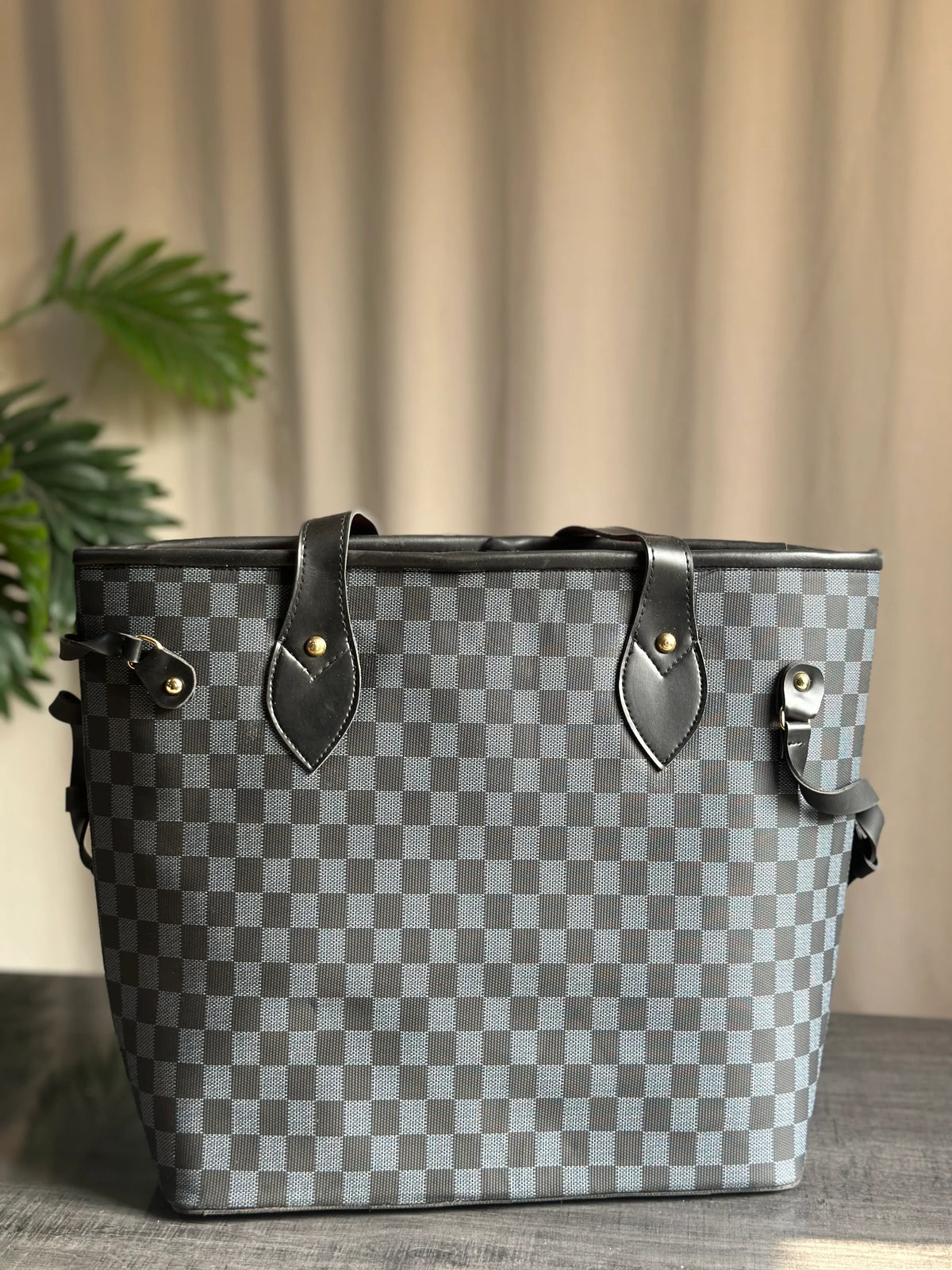 Daiman Duo Tote Checkered - Black